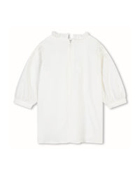 Robe à zip et volants en coton - Off White