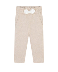 Pantalon élastiqué en coton - Beige Foncé
