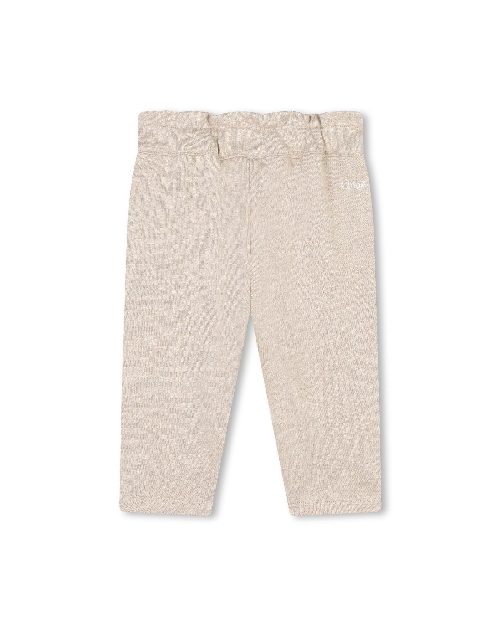 Pantalon élastiqué en coton - Beige Foncé