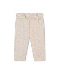 Pantalon élastiqué en coton - Beige Foncé