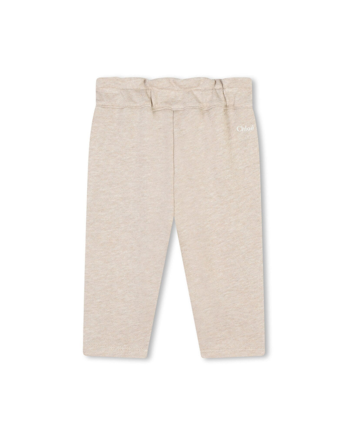 Pantalon élastiqué en coton - Beige Foncé