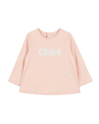 T-shirt à manches longues impression spirale en coton - Bois de Rose
