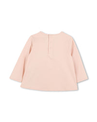 T-shirt à manches longues impression spirale en coton - Bois de Rose