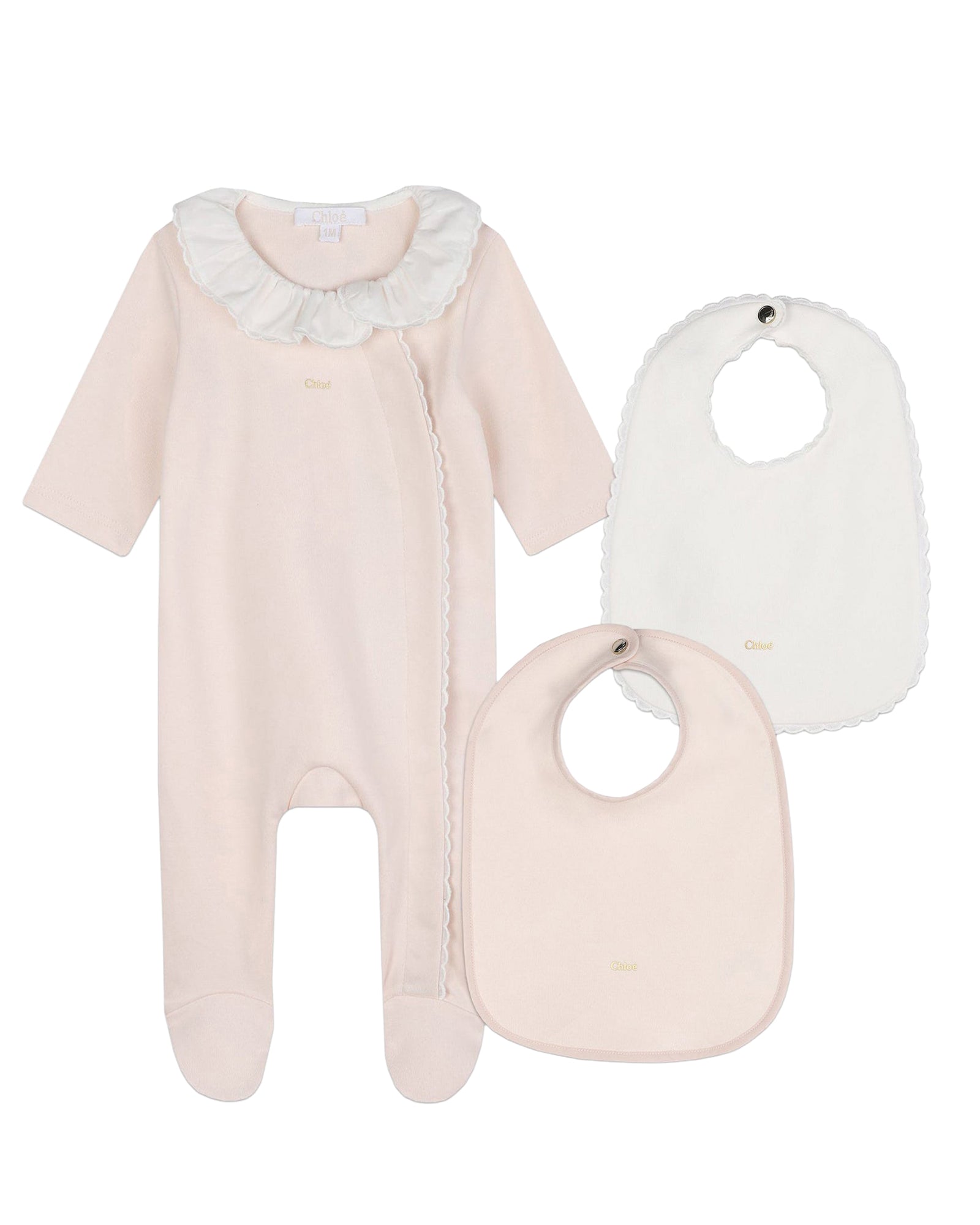 Cotton pyjama set with 2 bibs - Églantine