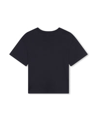 Cotton t-shirt with fancy illustrations - Bleu Amiral