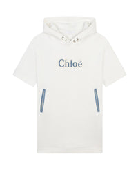 Robe à capuche à poches en coton - Off White