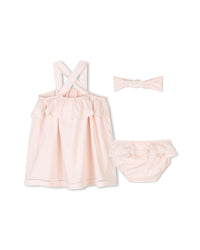 Ensemble 3 pièces en coton - Rose Poudrie