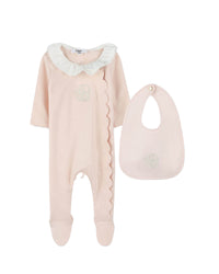 Ensemble pyjama bavoir en coton - Rose Poudrie