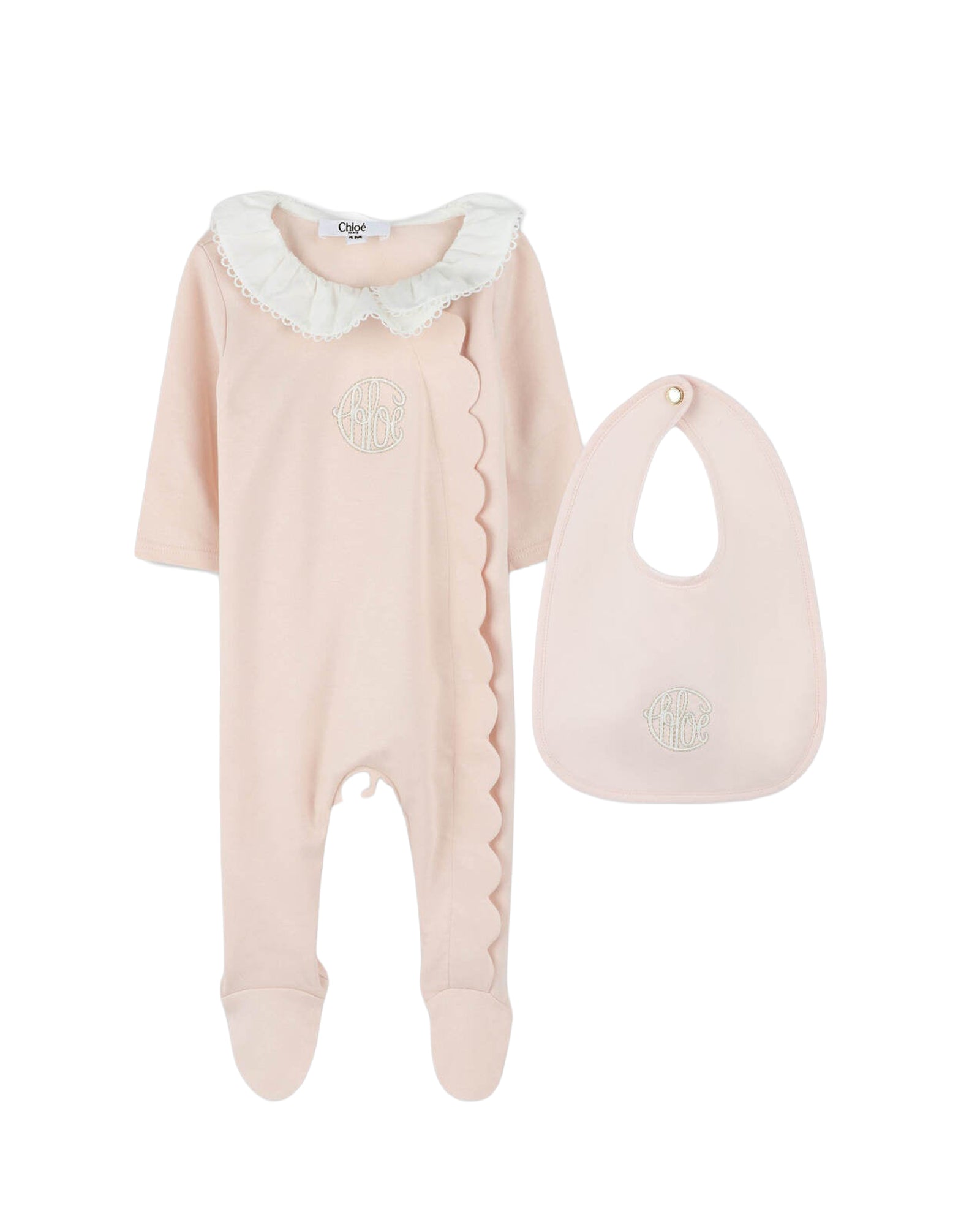 Ensemble pyjama bavoir en coton - Rose Poudrie