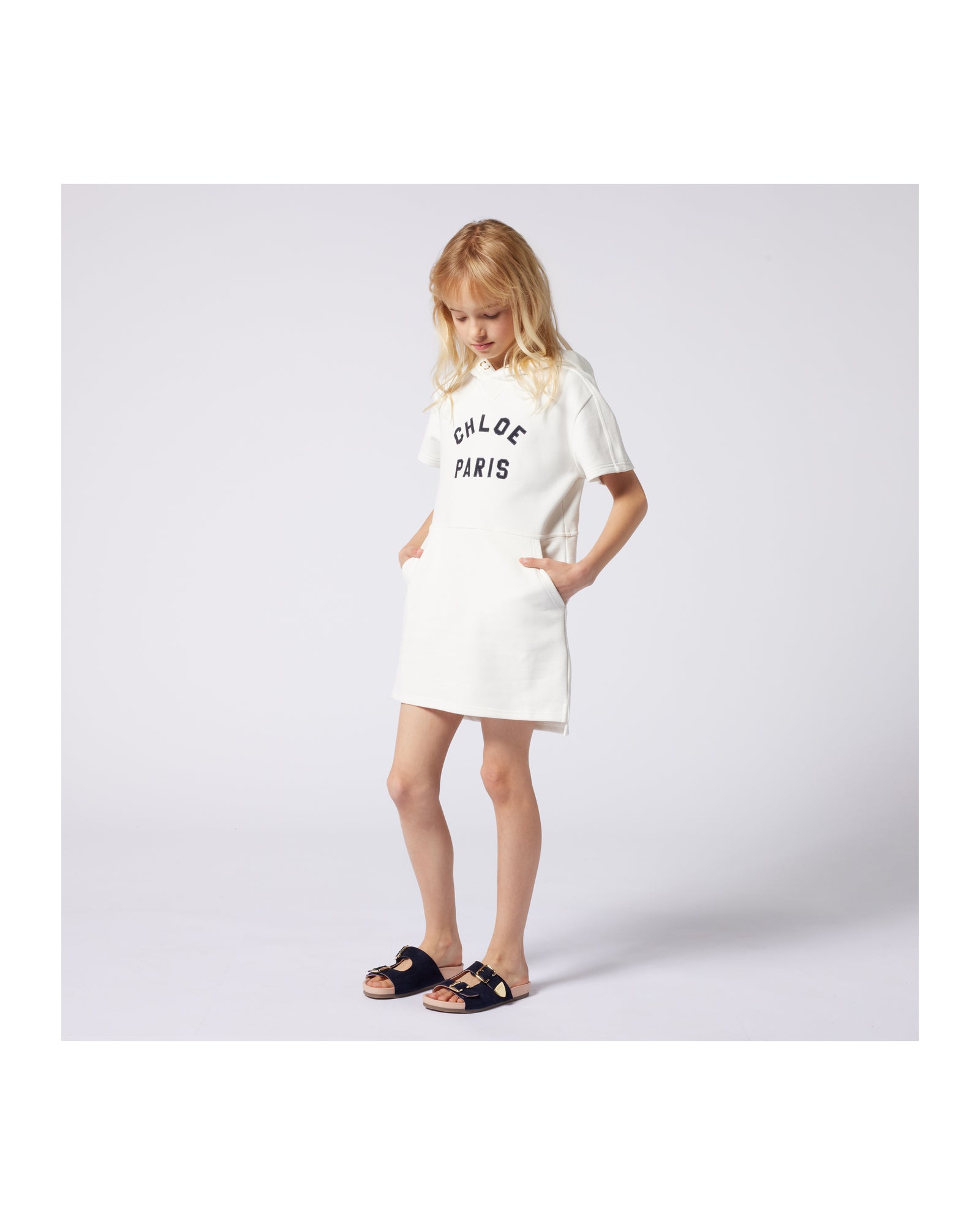 Robe à manches courtes en coton - Off White