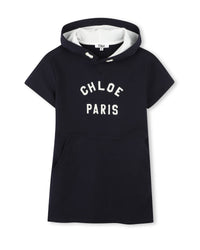 Robe à manches courtes en coton - Bleu Amiral