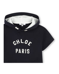 Robe à manches courtes en coton - Bleu Amiral
