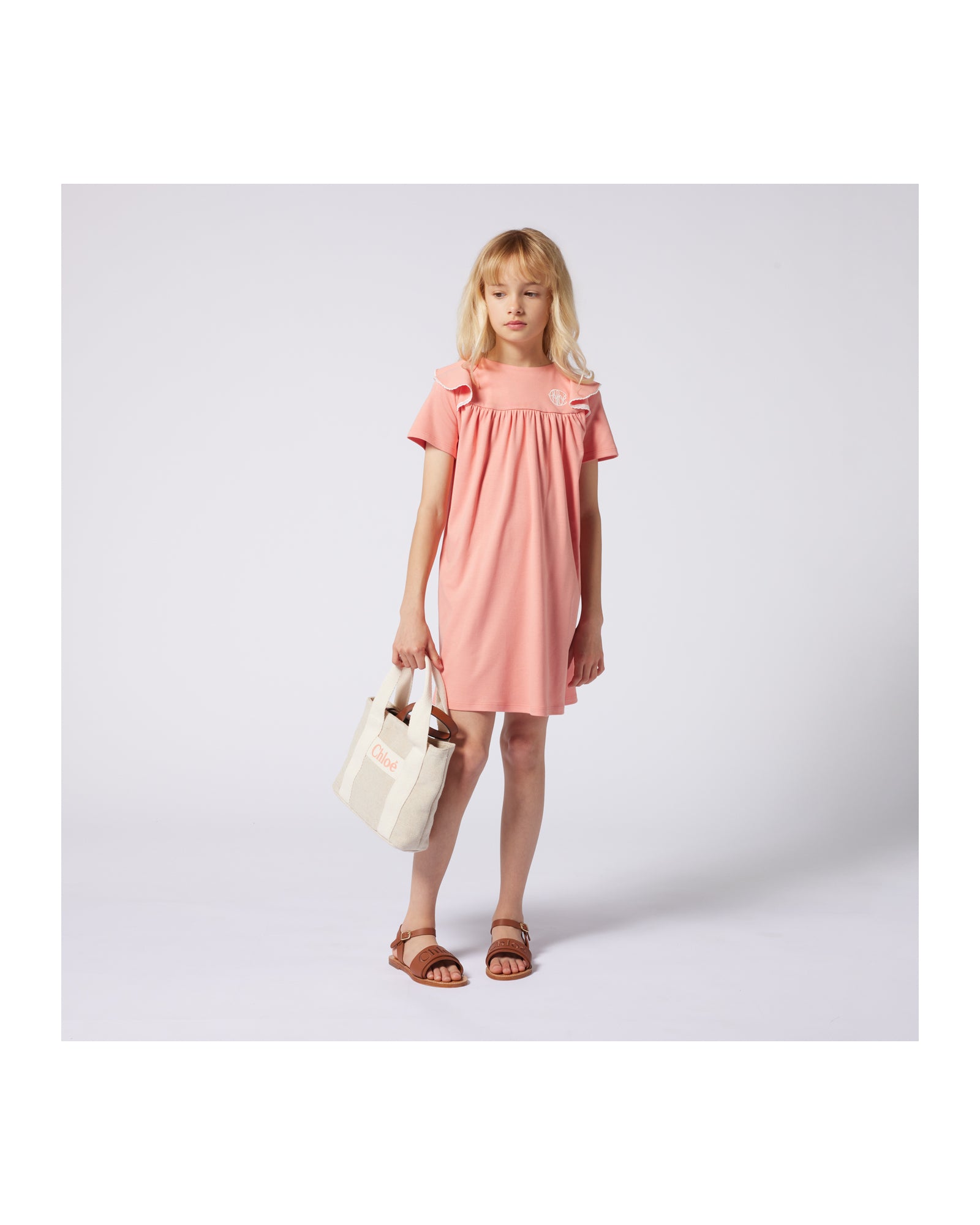Robe à manches courtes - Corail