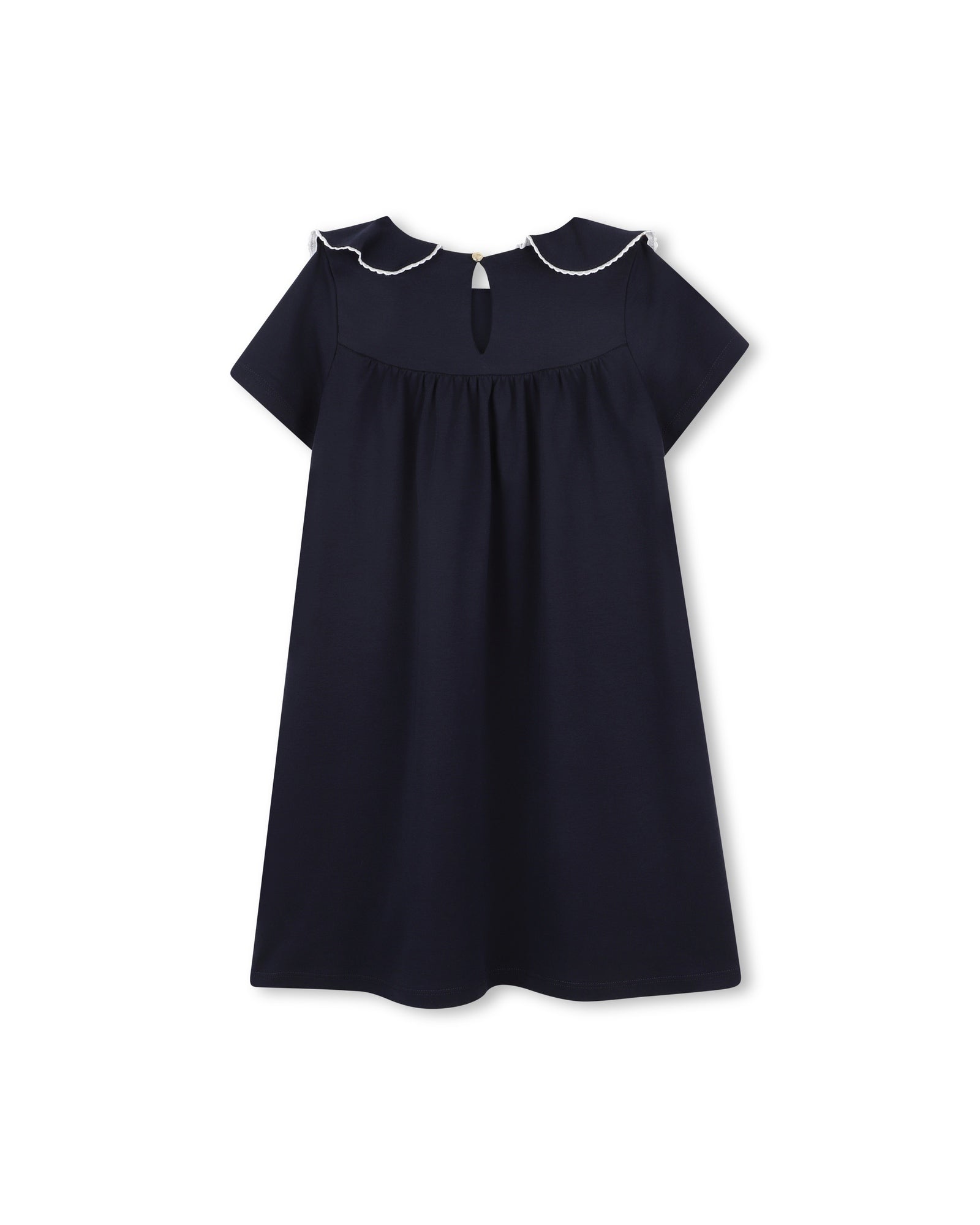 Robe manches courtes en coton - Bleu Amiral