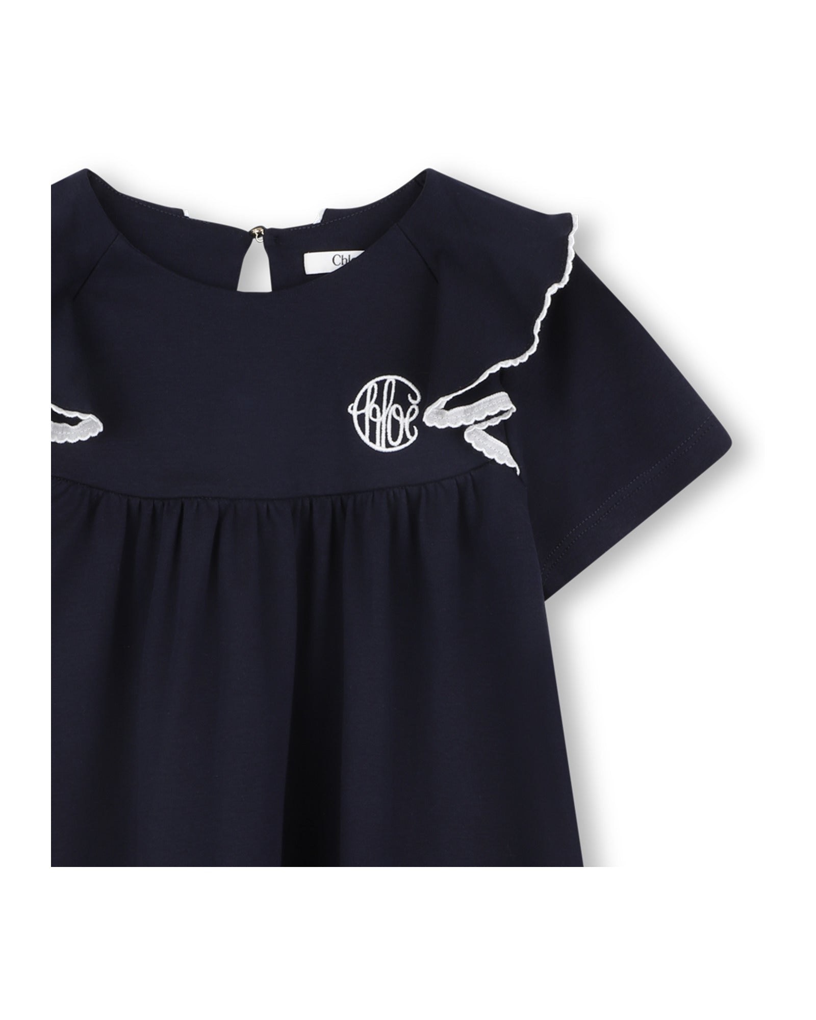 Robe manches courtes en coton - Bleu Amiral