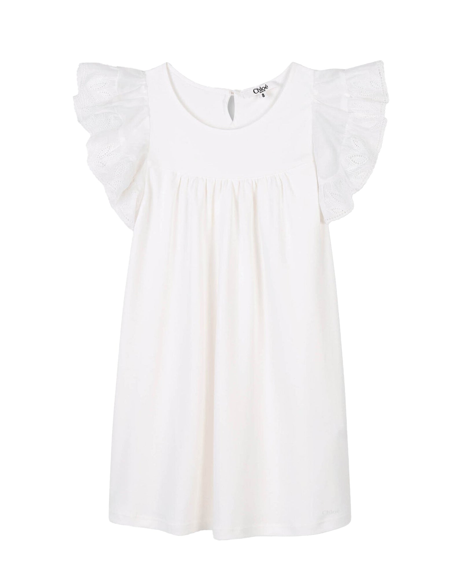 Short-sleeved cotton dress - Off White