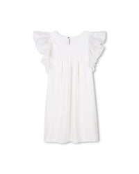 Short-sleeved cotton dress - Off White