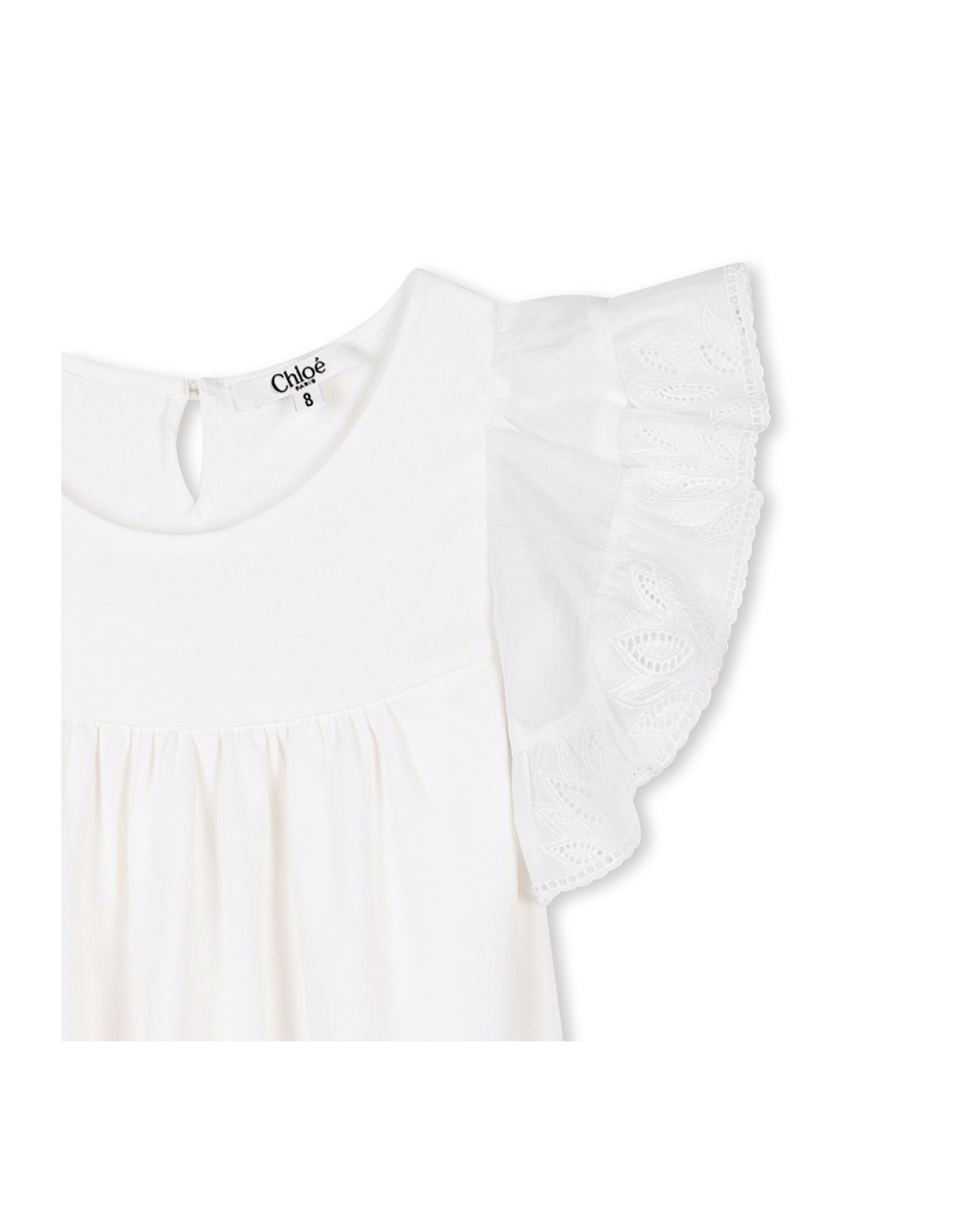 Short-sleeved cotton dress - Off White