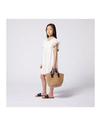Short-sleeved cotton dress - Off White