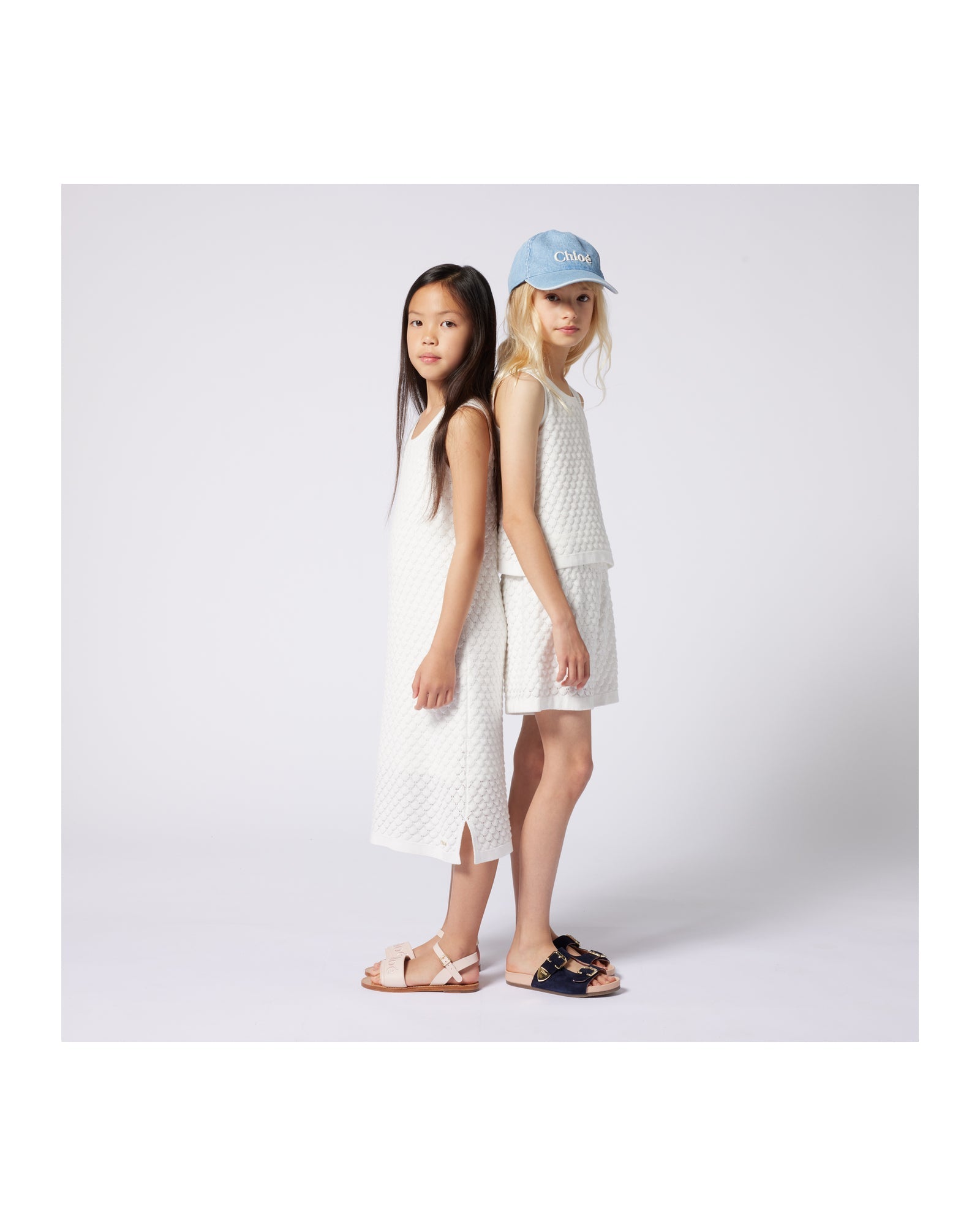 Robe longue sans manches en coton - Off White