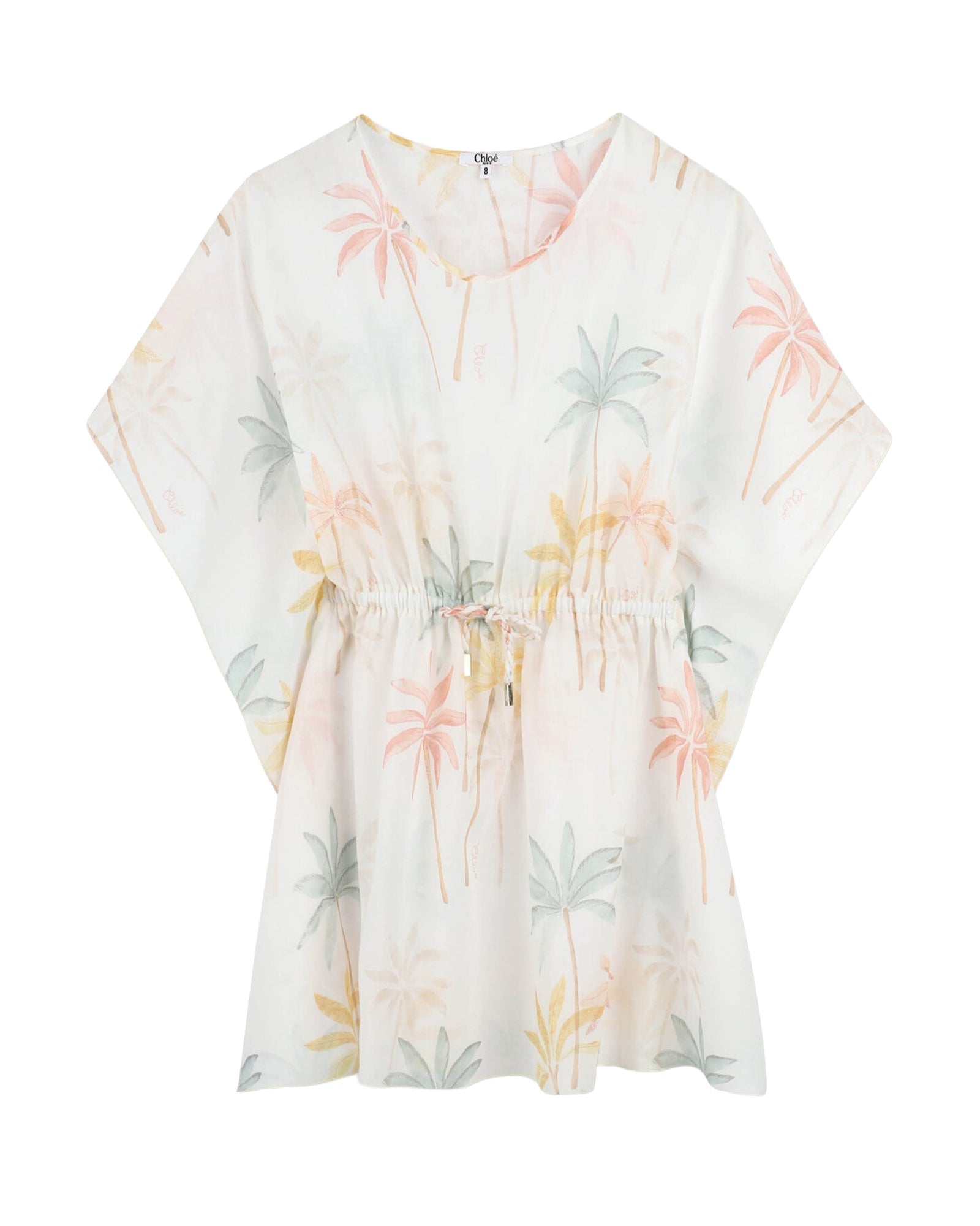 Cotton dress with elasticated waist - Multicolor