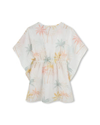 Cotton dress with elasticated waist - Multicolor