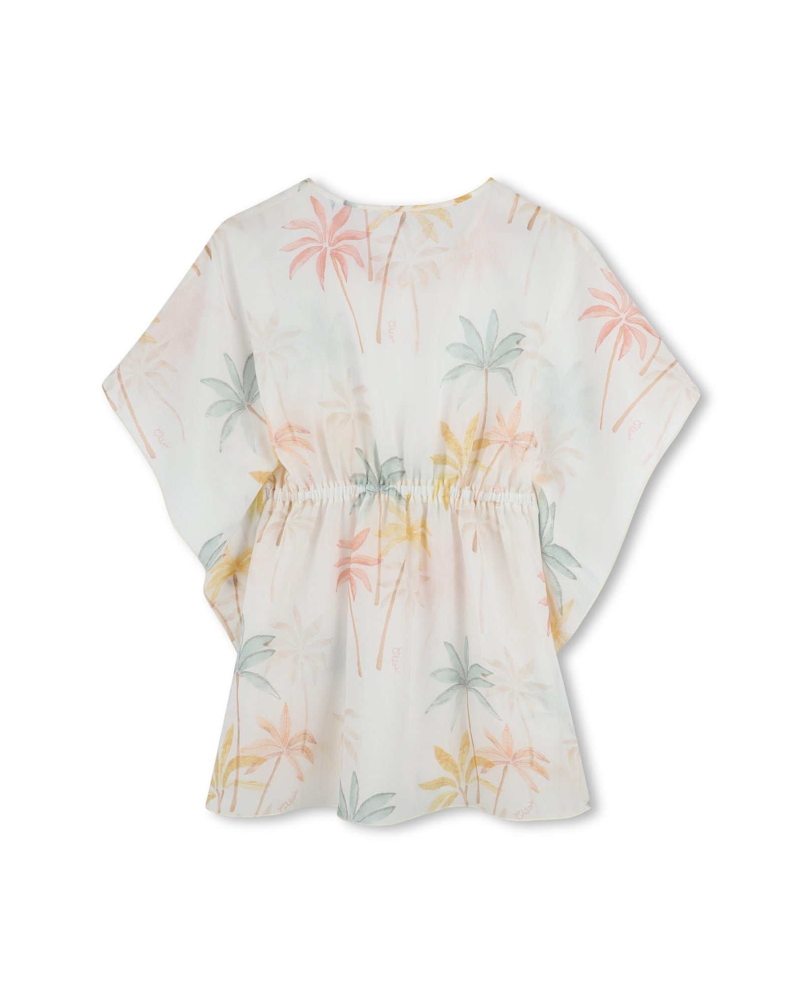 Cotton dress with elasticated waist - Multicolor