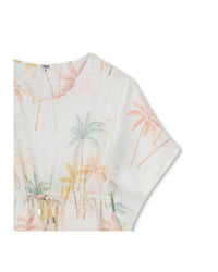 Cotton dress with elasticated waist - Multicolor