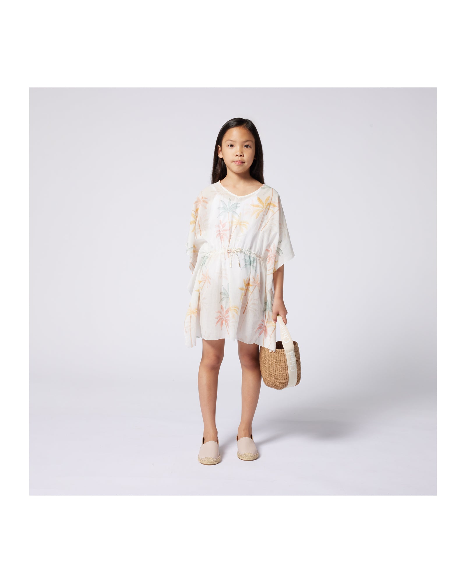Cotton dress with elasticated waist - Multicolor