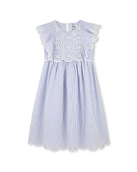 Robe à manches courtes - Blanc Bleu
