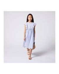 Robe à manches courtes - Blanc Bleu