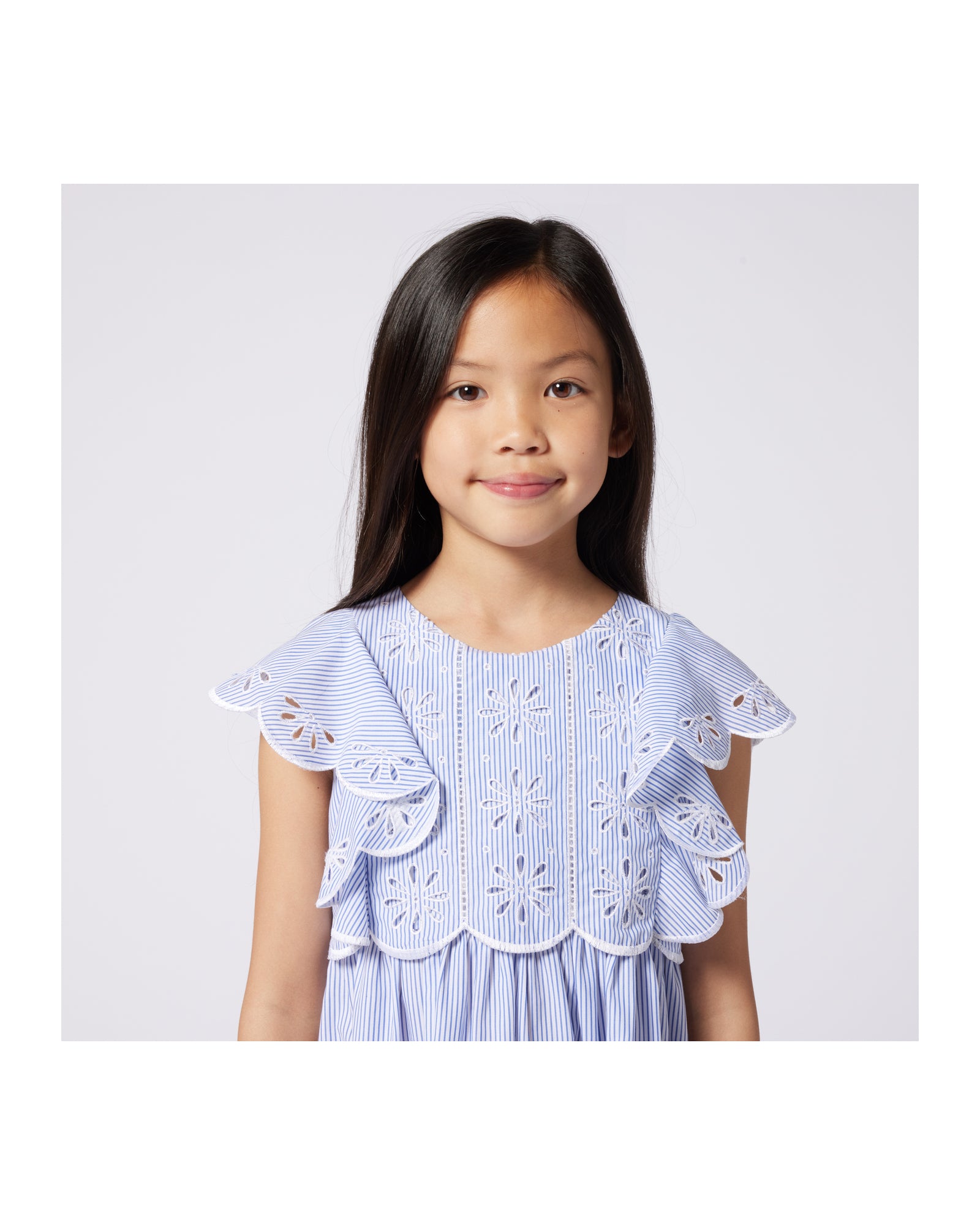 Robe à manches courtes - Blanc Bleu