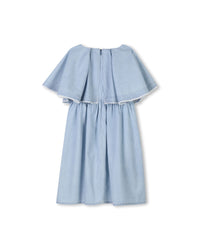 Robe à manches courtes volantées en denim - Bleach