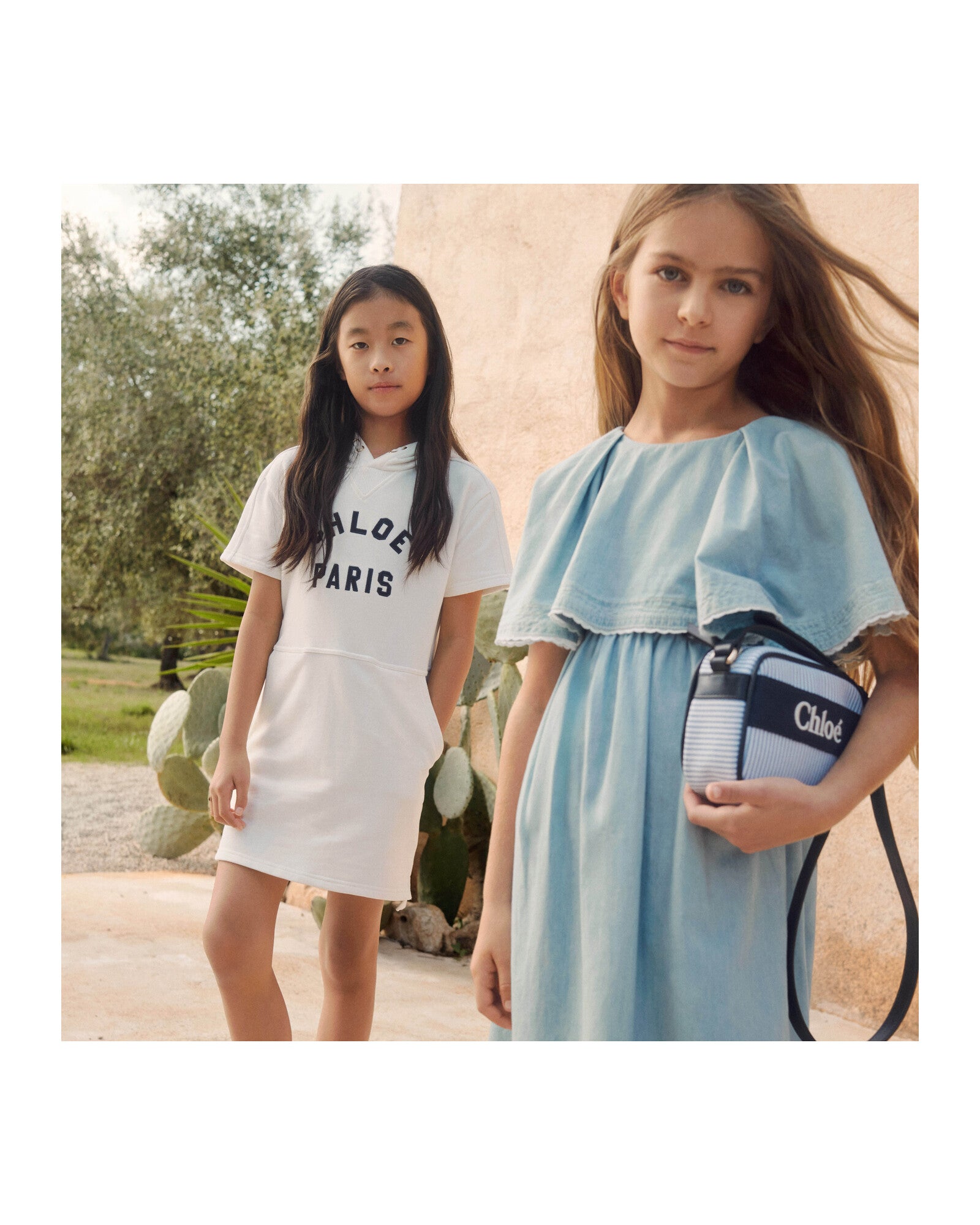Robe à manches courtes volantées en denim - Bleach