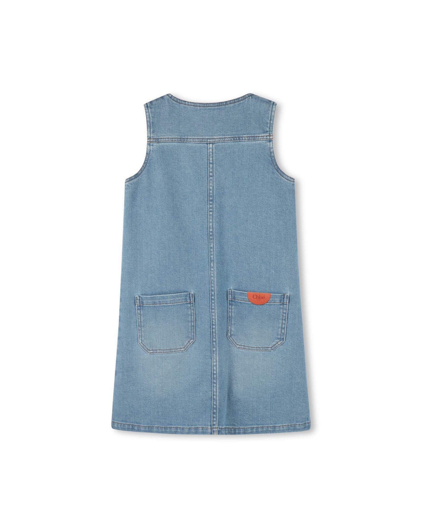 Sleeveless denim dress - Bleach