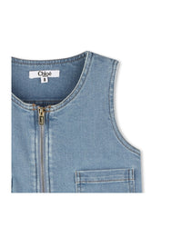 Sleeveless denim dress - Bleach