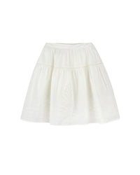 Elasticated waist skirt in cotton - Off White