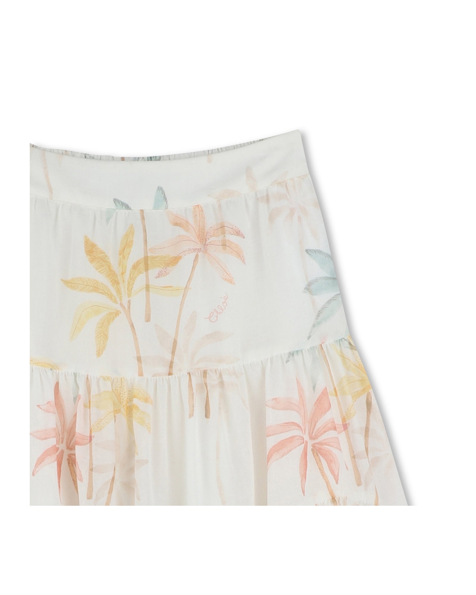 Elasticated waist skirt in cotton - Multicolor