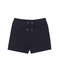 Short à taille élastiquée en coton - Bleu Amiral