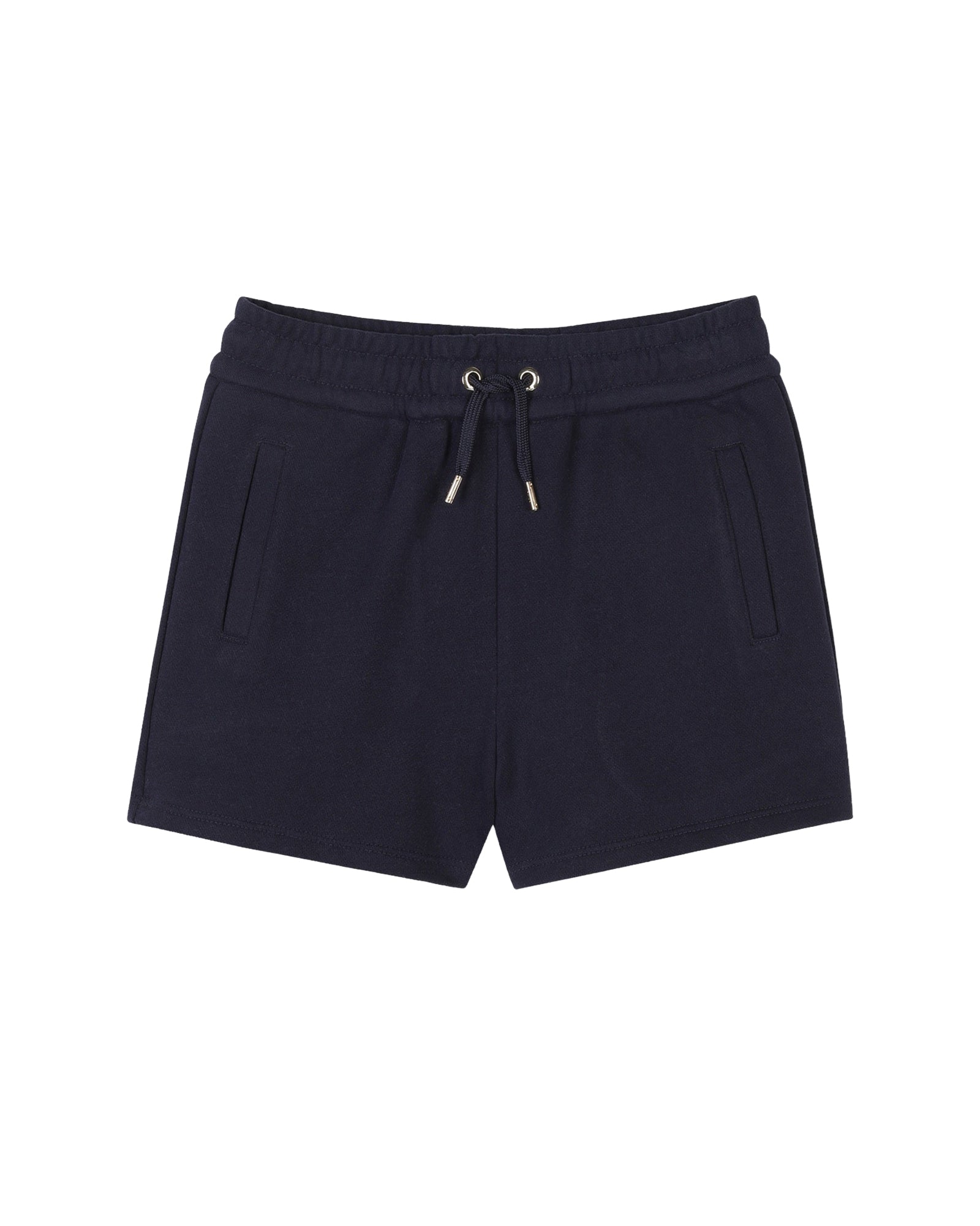 Short à taille élastiquée en coton - Bleu Amiral