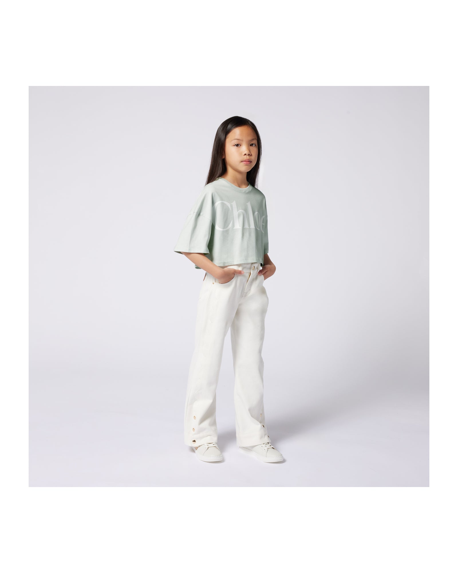 T-shirt à manches courtes en coton - Milky Green