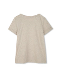 Short-sleeved cotton T-shirt - Dark beige