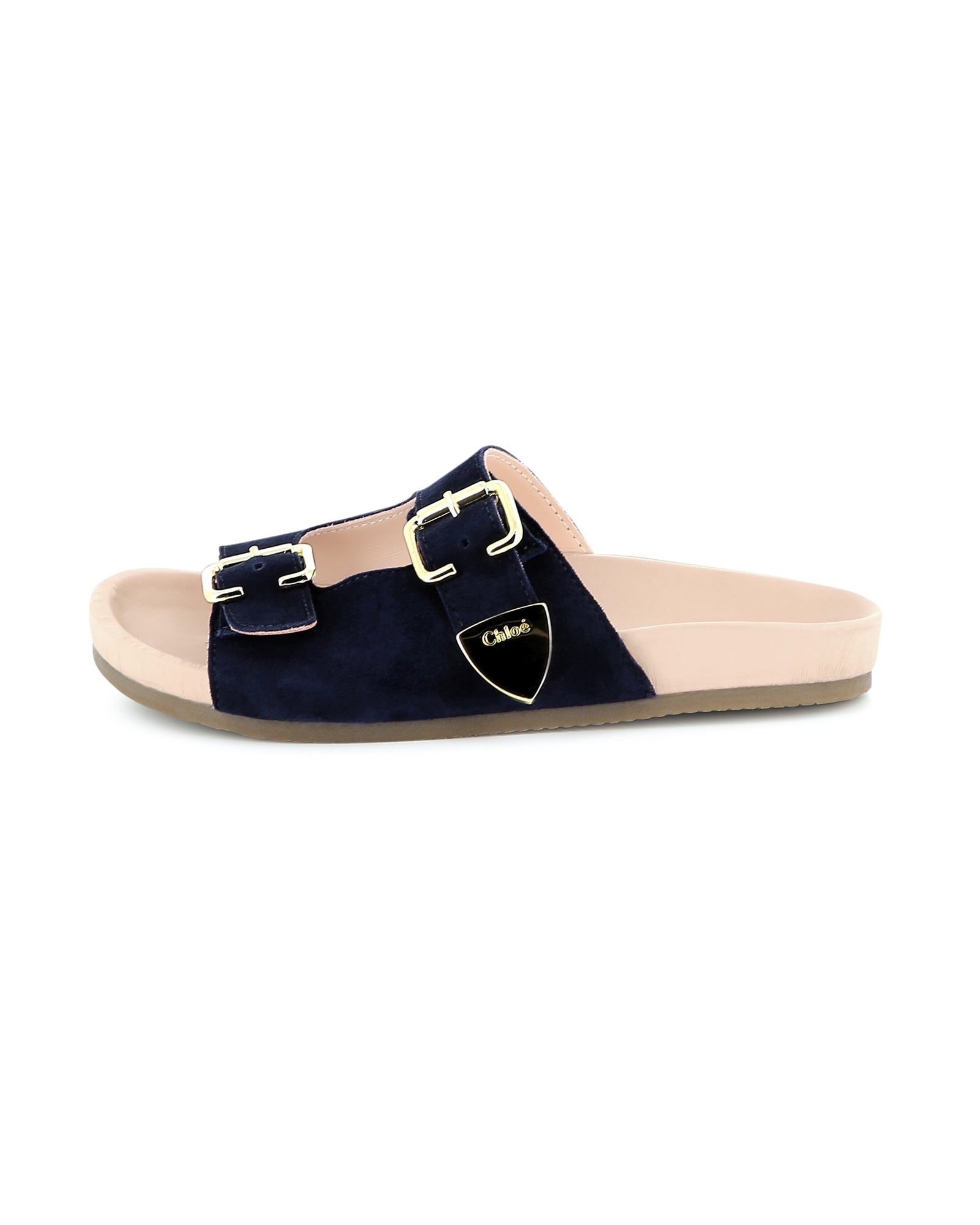 Sandales en cuir suéde - Bleu Amiral
