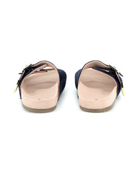 Sandales en cuir suéde - Bleu Amiral