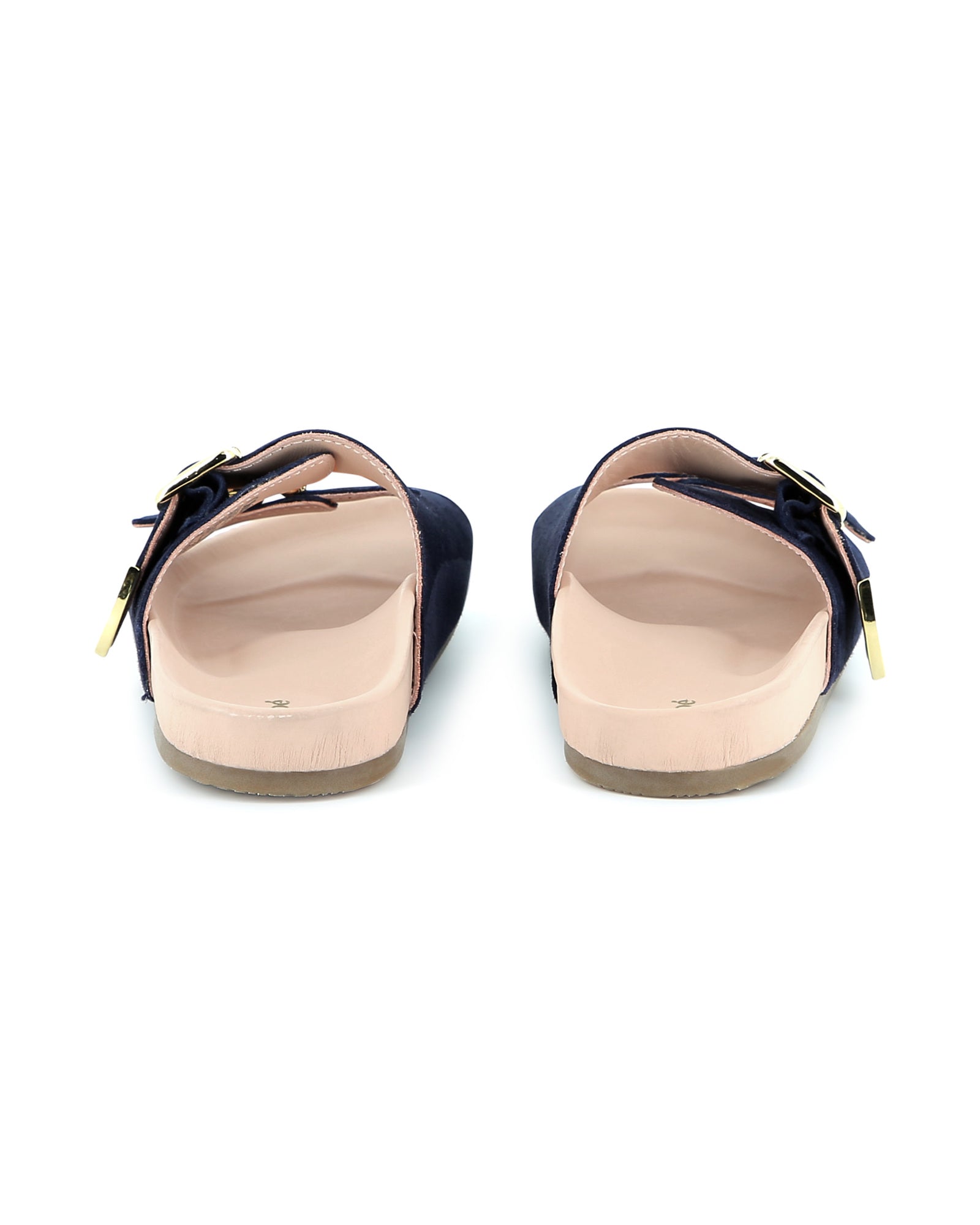 Sandales en cuir suéde - Bleu Amiral