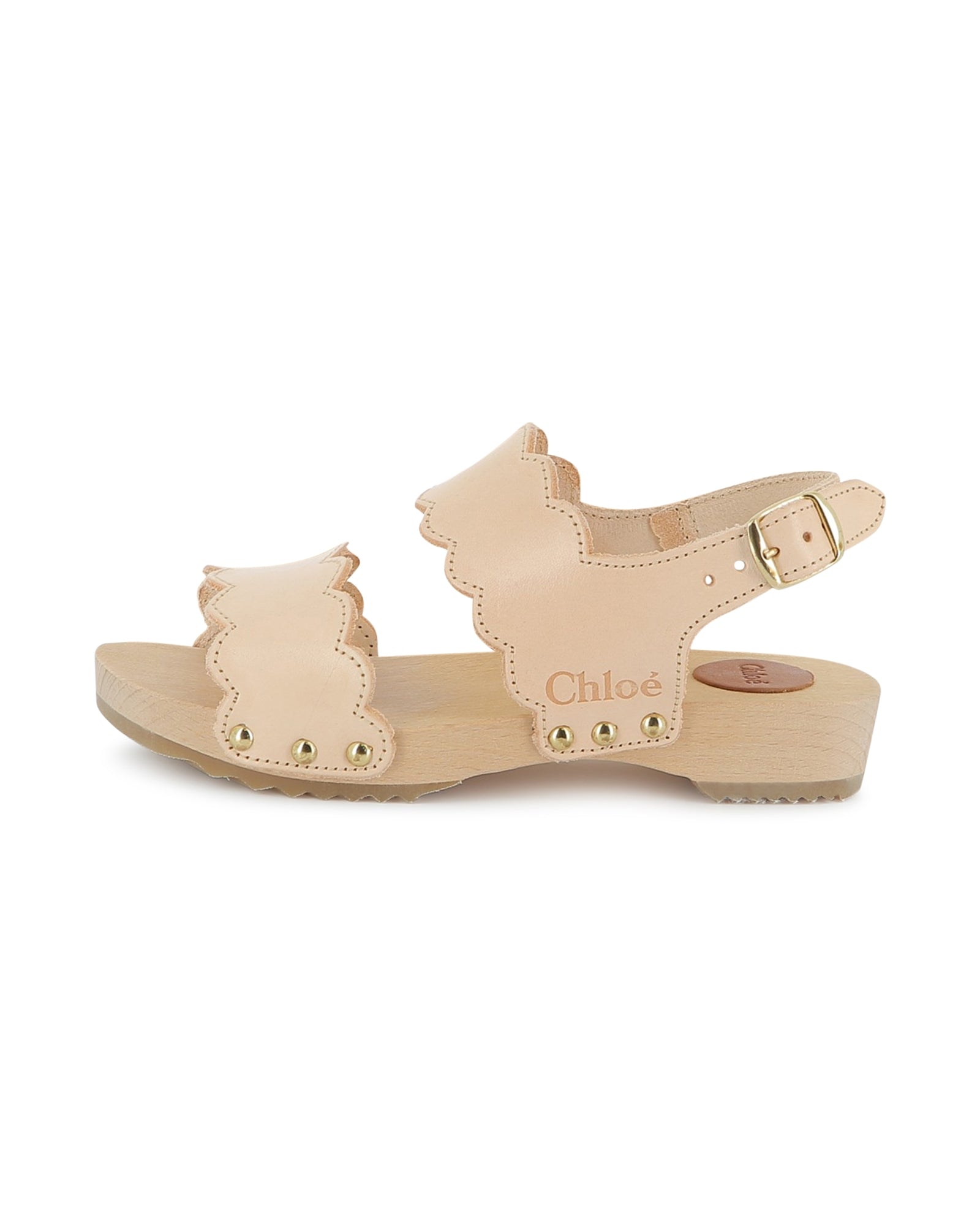 Sabots avec clous en cuir - Rose Poudrier
