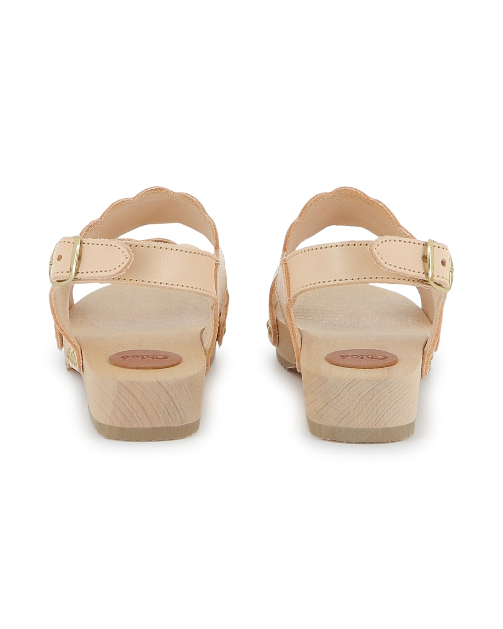 Sabots avec clous en cuir - Rose Poudrier