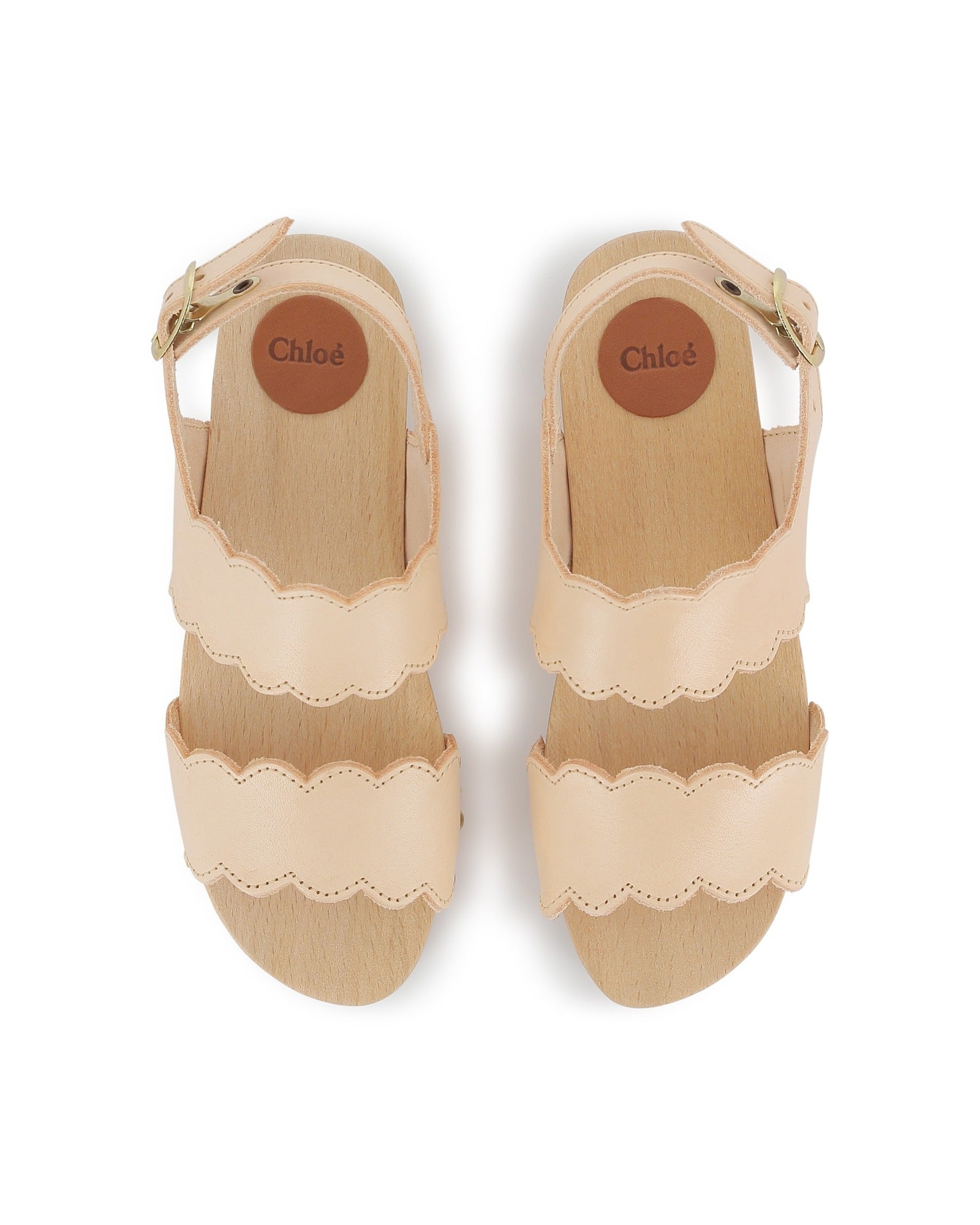 Sabots avec clous en cuir - Rose Poudrier