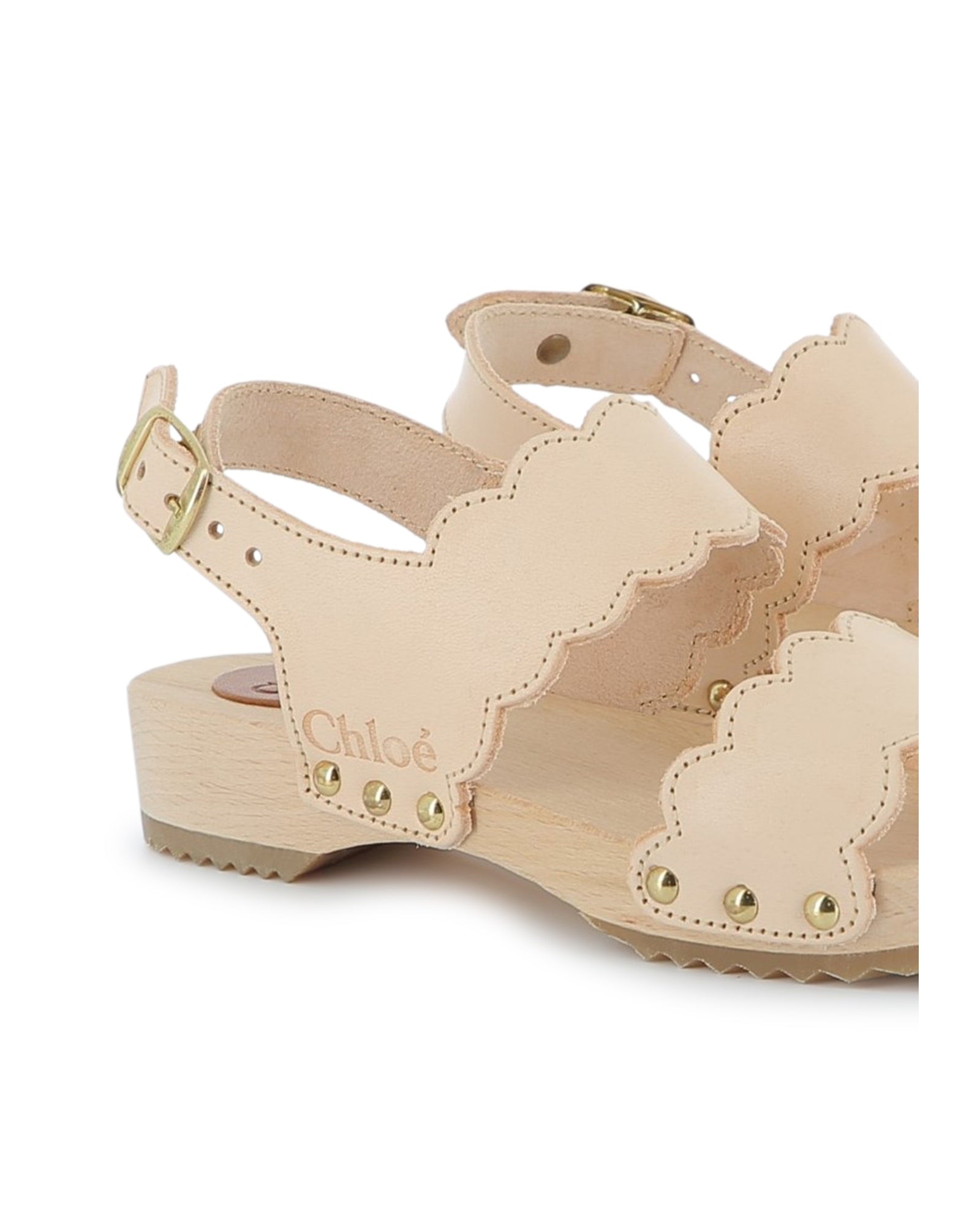 Sabots avec clous en cuir - Rose Poudrier