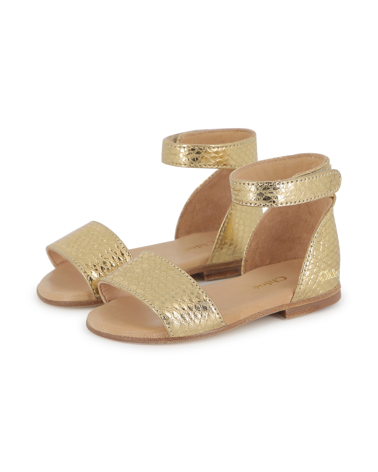 Sandales en cuir - Doré Clair